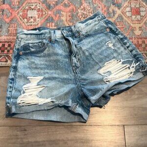 Women's American Eagle Light Wash Distressed Jean Short